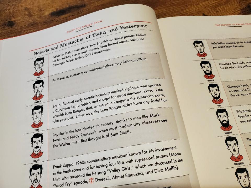Stuff You Should Know, by Josh Clark and Chuck Bryant, facial hair types chart