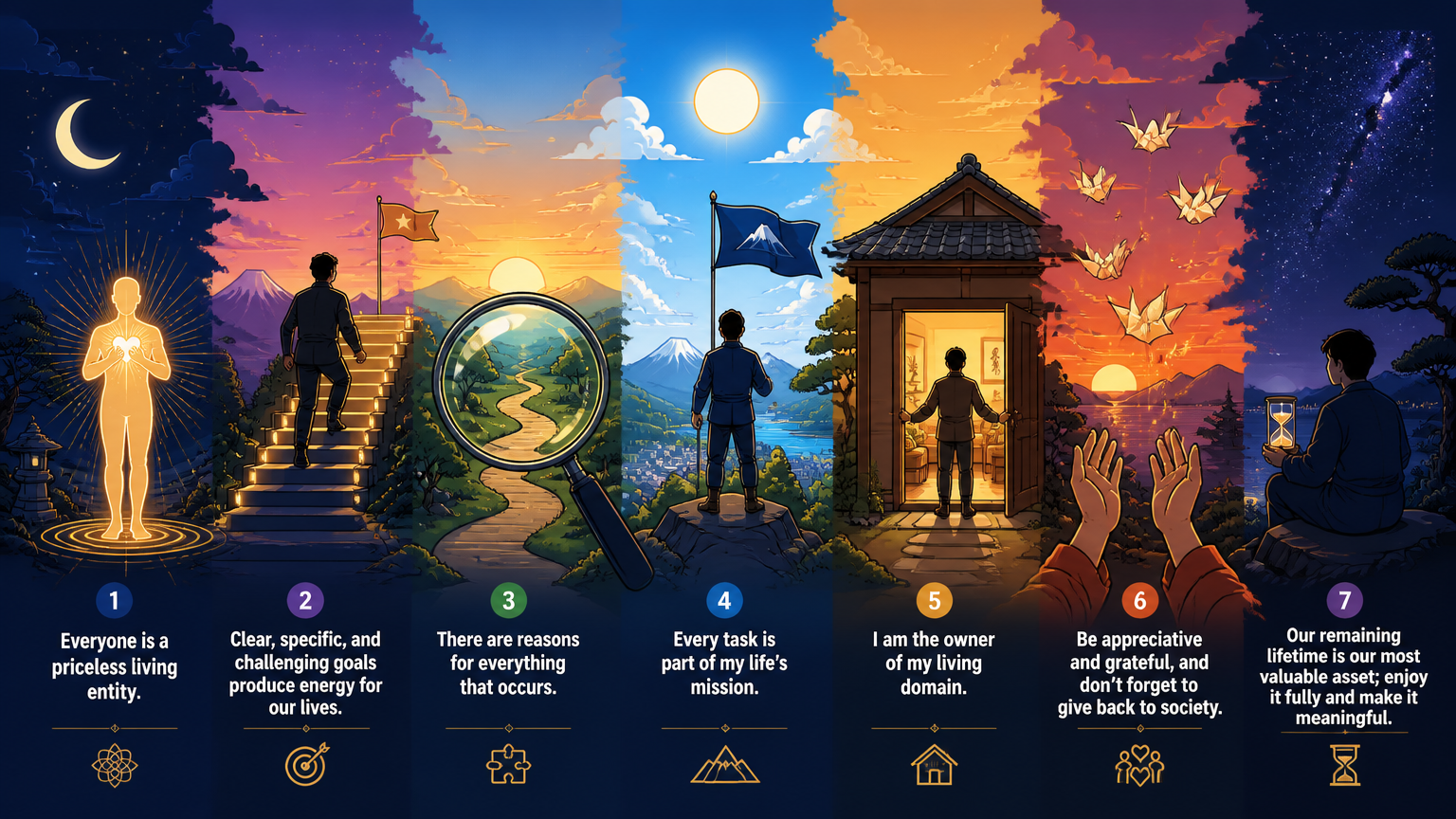 Seven empowering operators, seven self-perpetuating operators, Habitual Domains Theory
