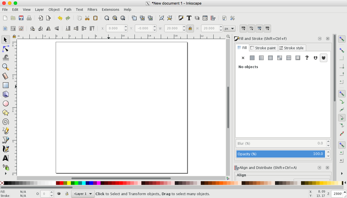 A new Inkscape document